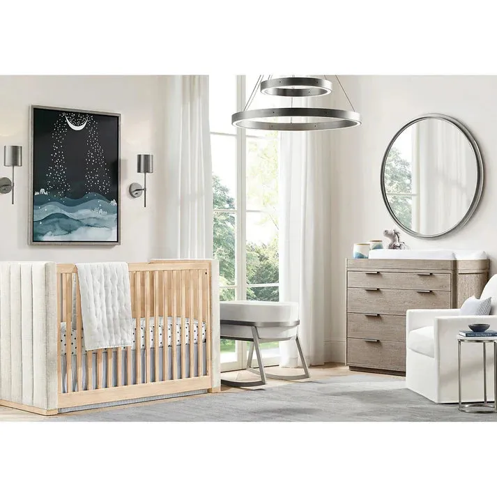 The Baby Atelier 100% Organic Upholstered Panel Crib - Natural