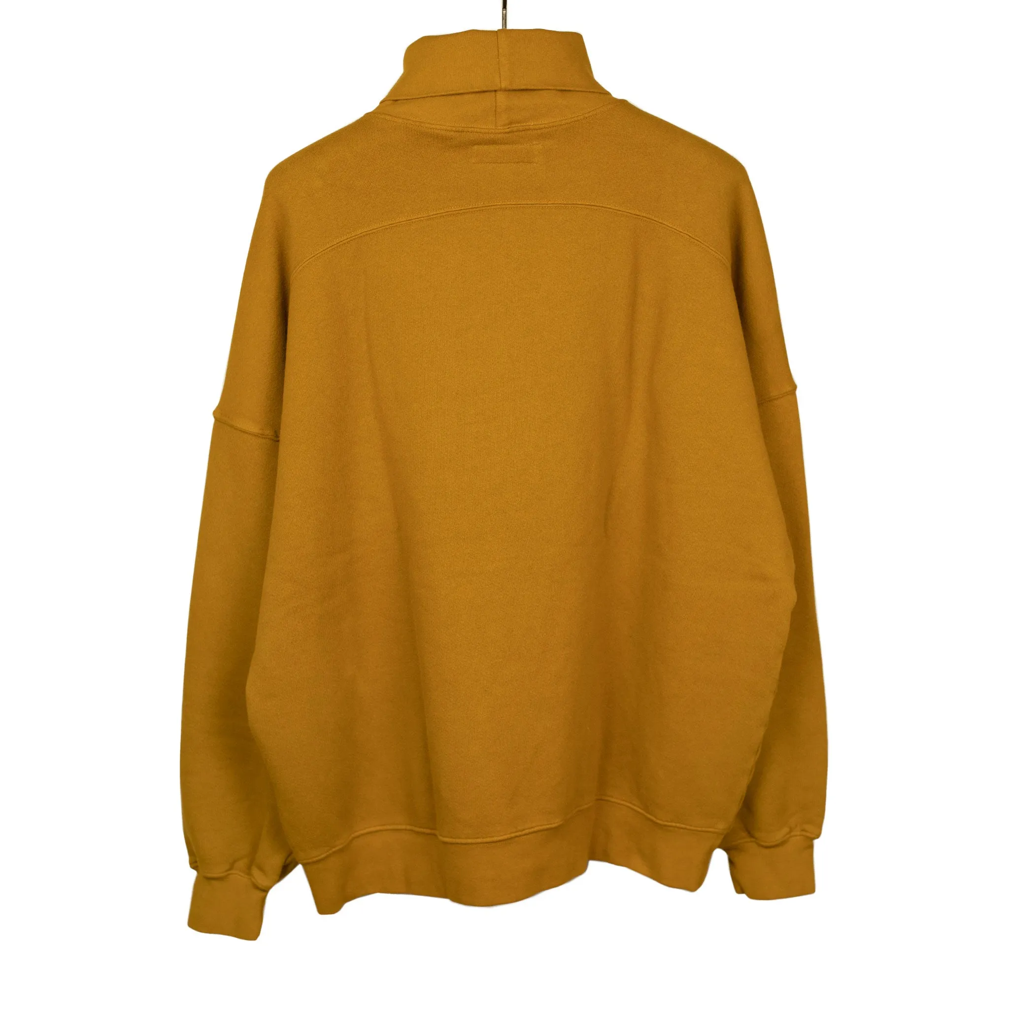 Turtleneck sweatshirt in mustard cotton fleece