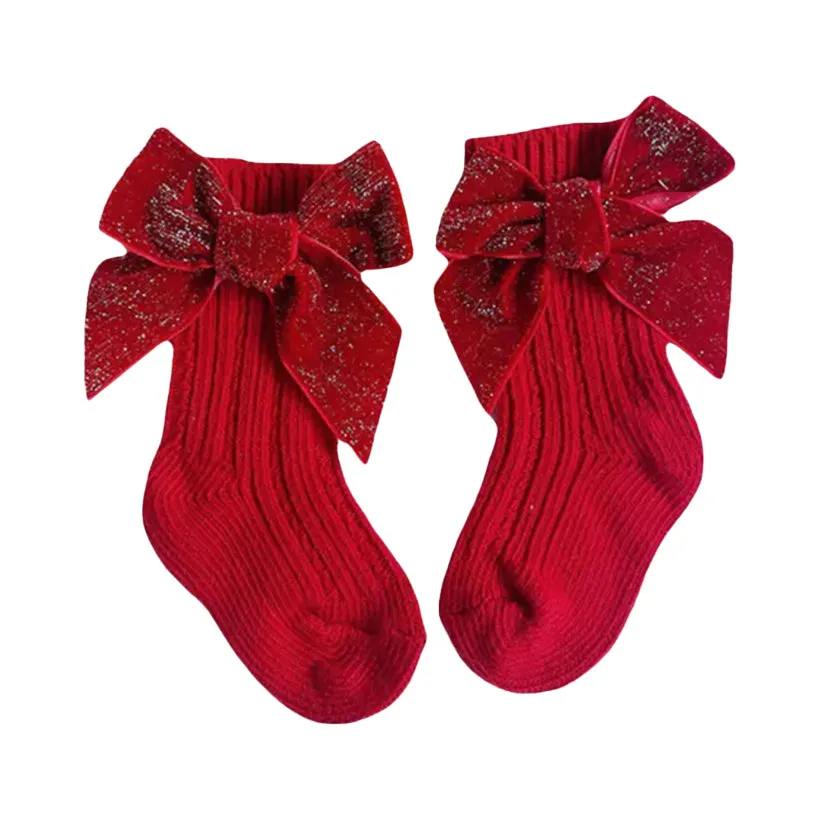 Velvet Bow Socks