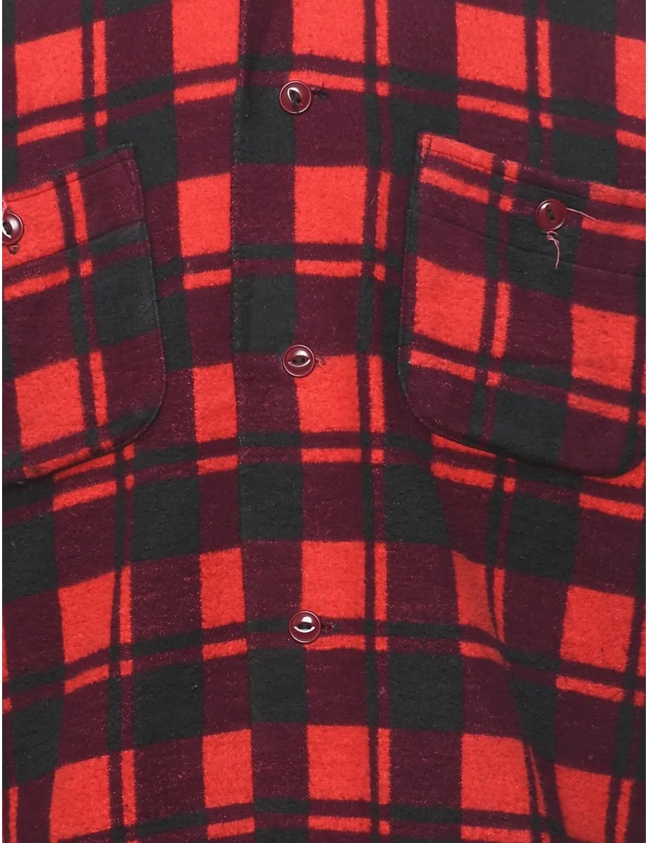 Vintage Black & Red Checked Shirt - S