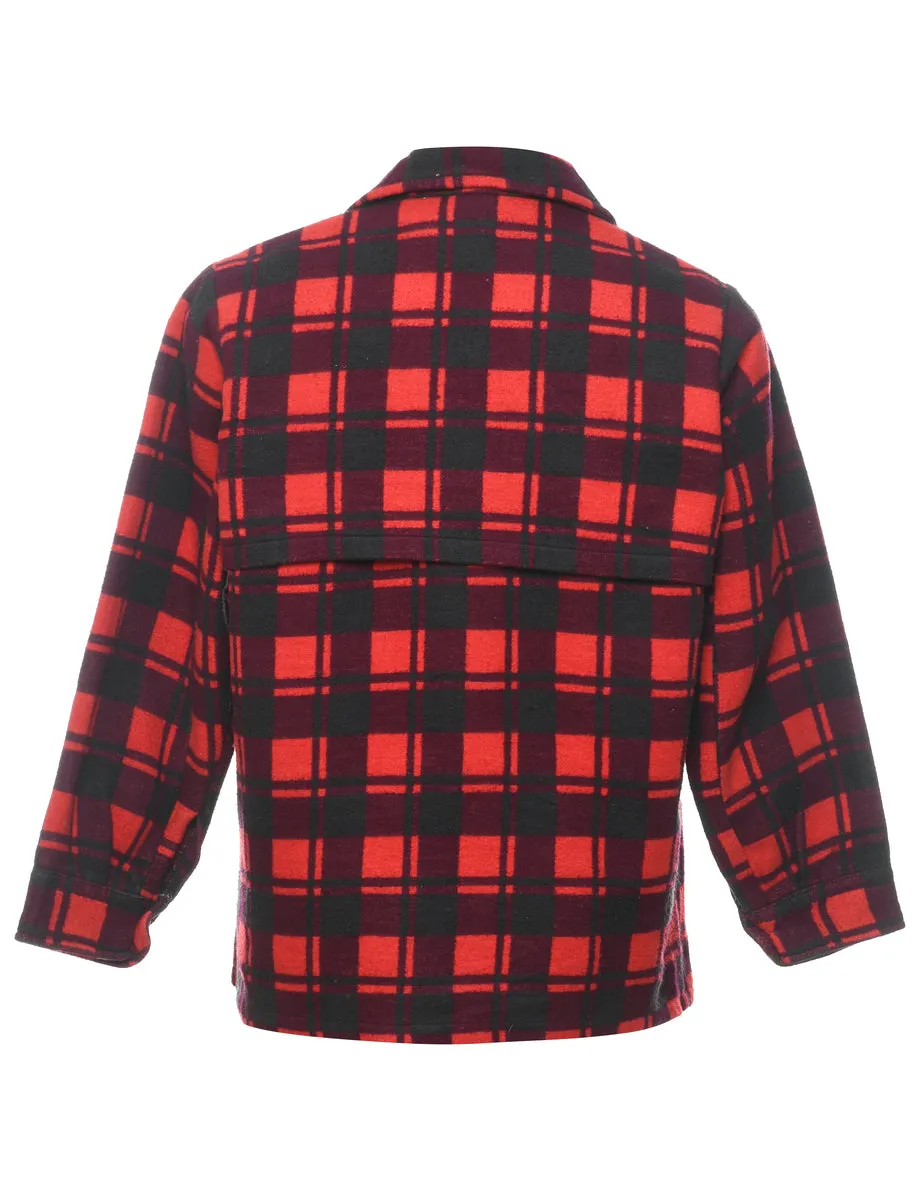 Vintage Black & Red Checked Shirt - S