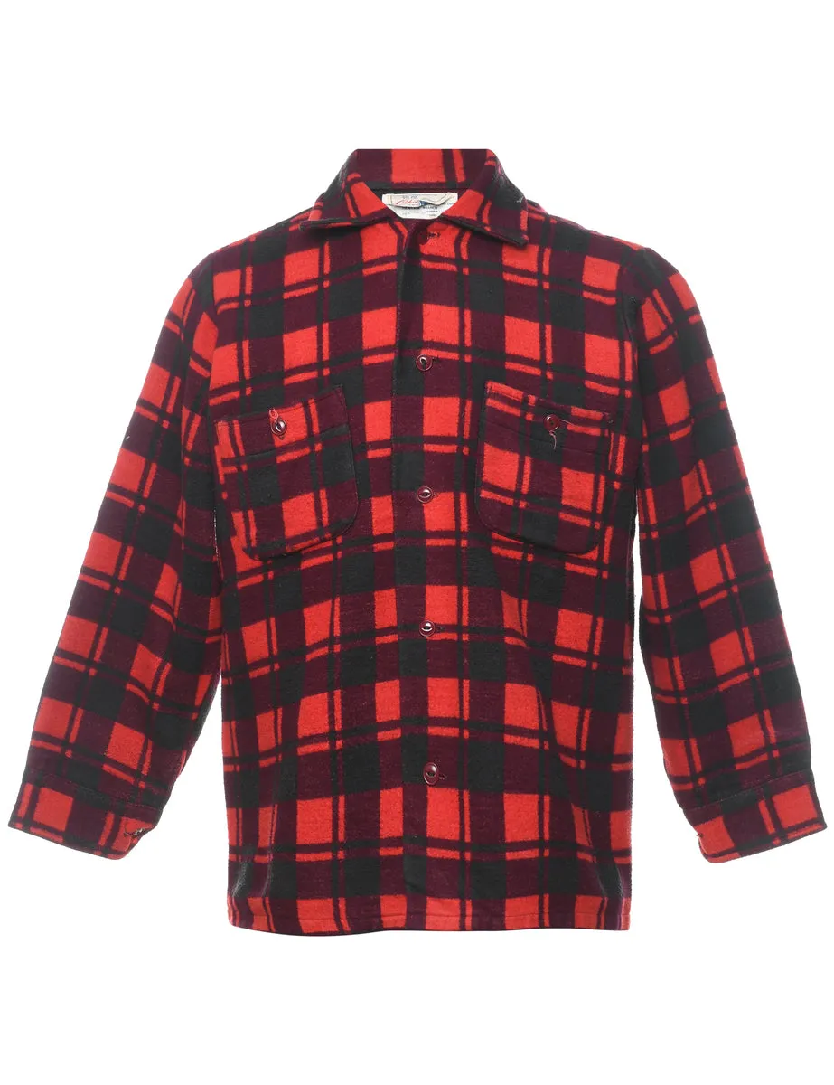 Vintage Black & Red Checked Shirt - S