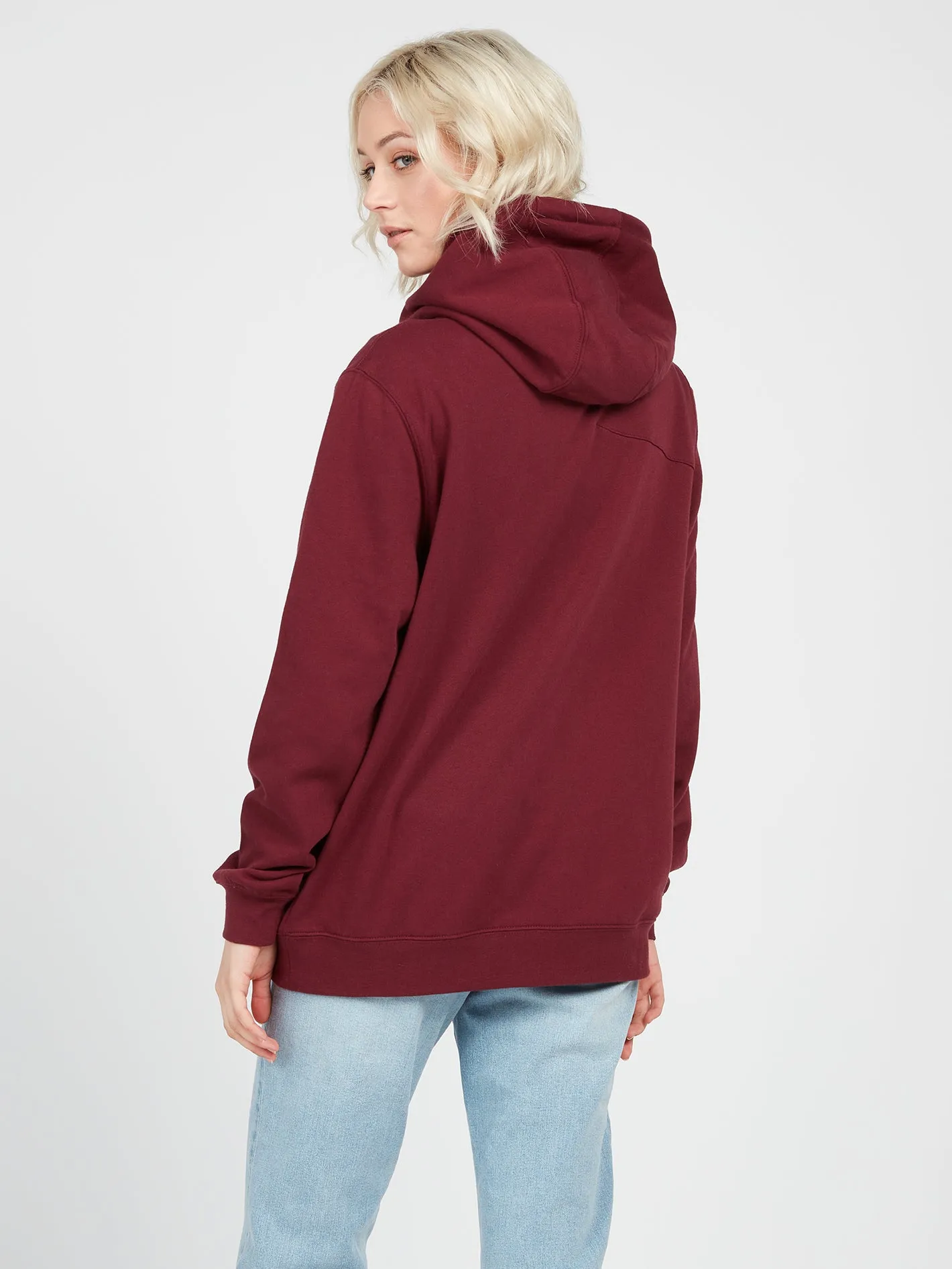 Walk It Out High Neck Hoodie - Burgundy