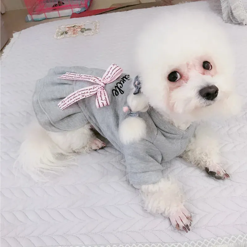 Winter Small Dog Warm Pet Dog Dresses for Winter Puppy Cat Dress Skirt Chihuahua Maltese mascotas Clothes Clothing roupa cachorro