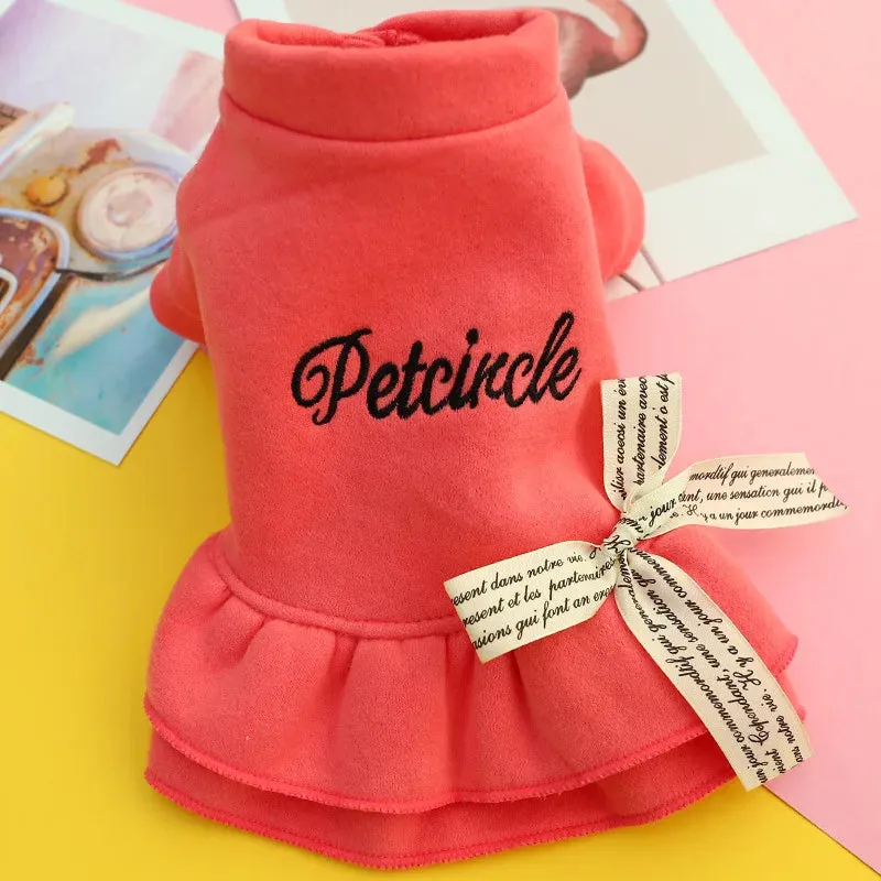 Winter Small Dog Warm Pet Dog Dresses for Winter Puppy Cat Dress Skirt Chihuahua Maltese mascotas Clothes Clothing roupa cachorro