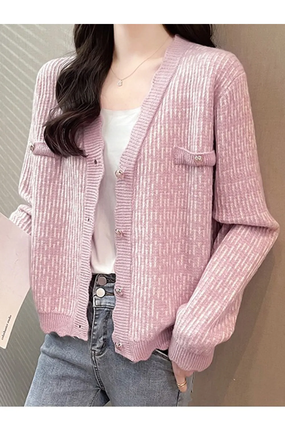 Women Solid Color Long Sleeve Gorgeous Cardigan - WC25190